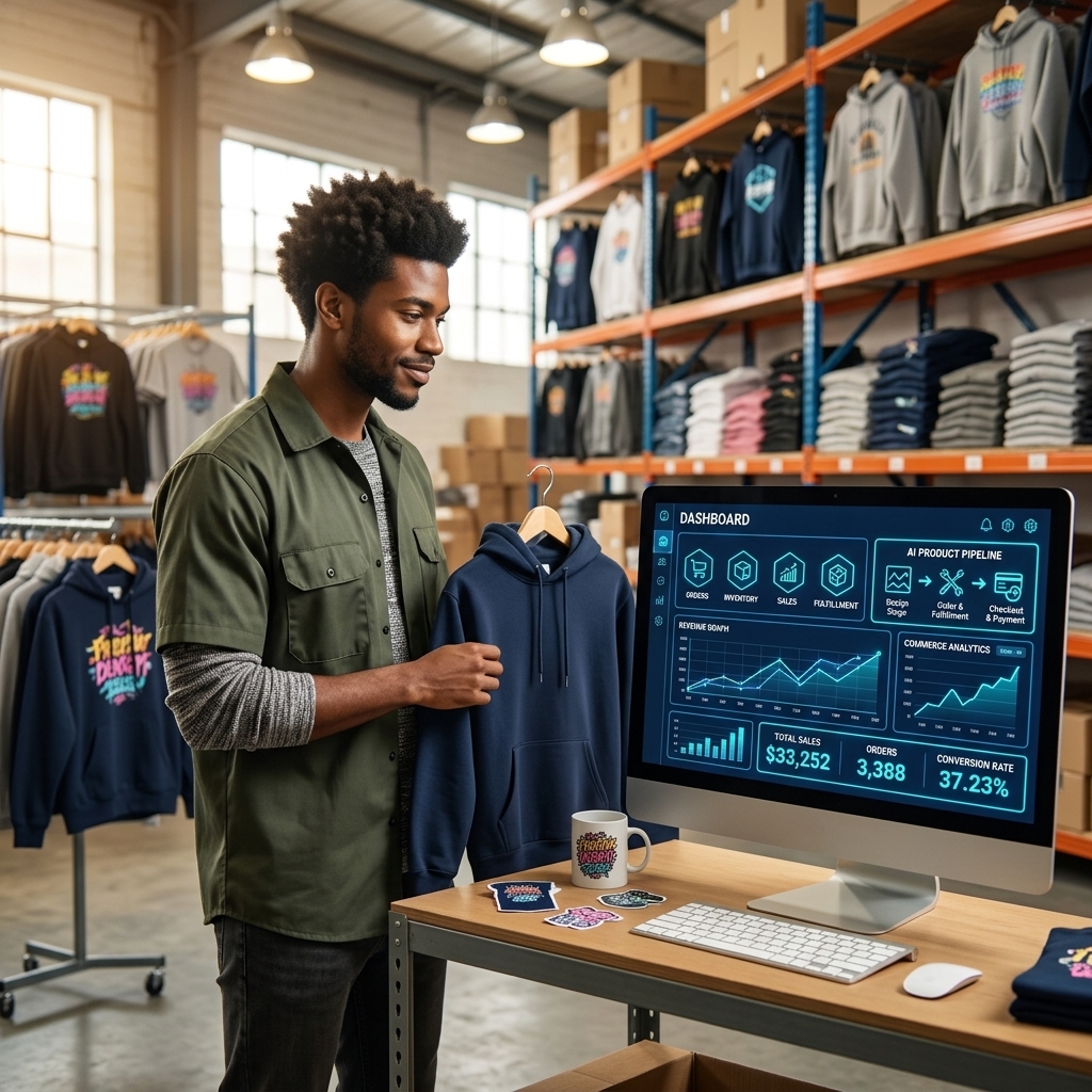 POD entrepreneur using Marvin for commerce